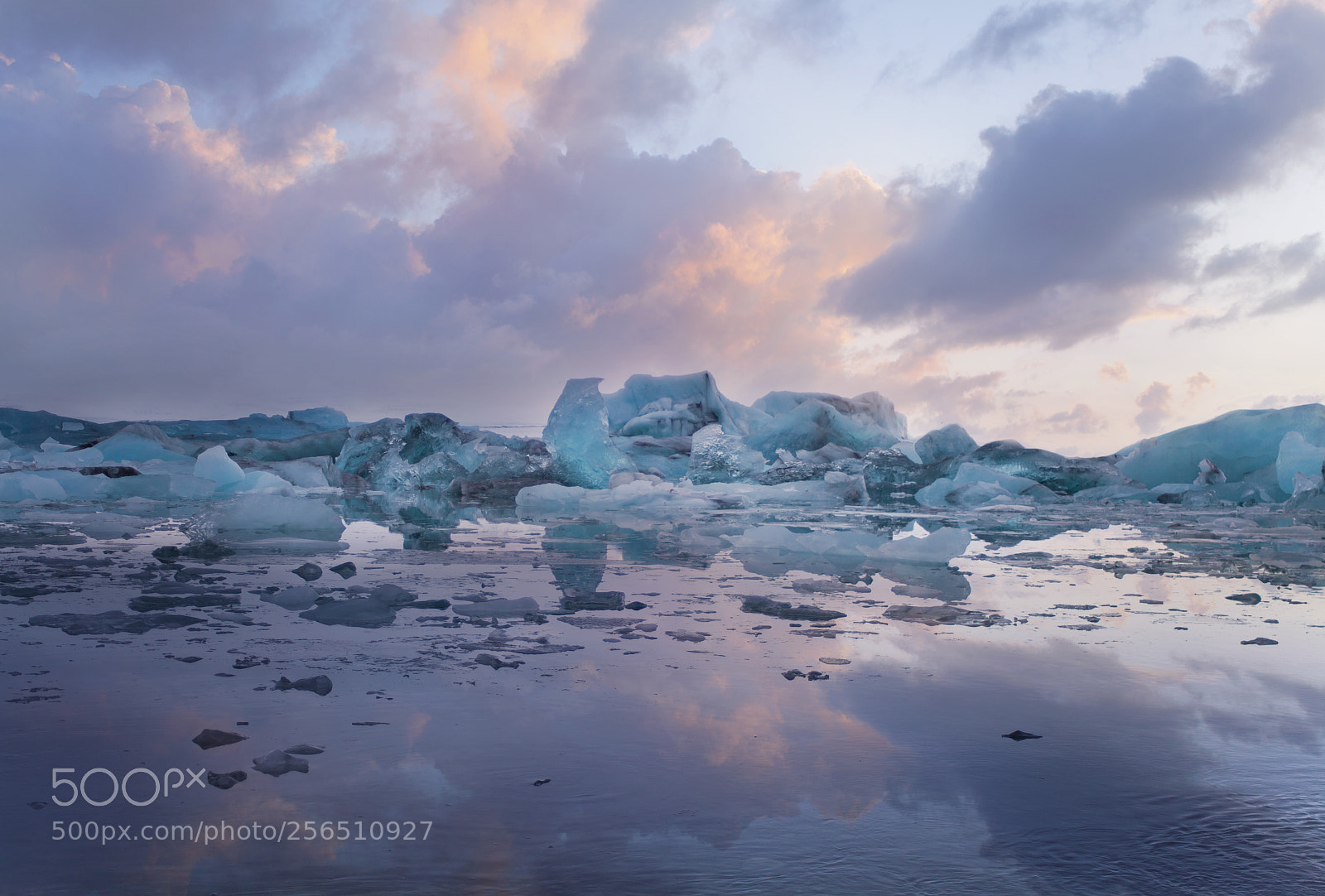 Canon EOS 5D Mark II sample photo. Purple sunset at jokulsarlon photography