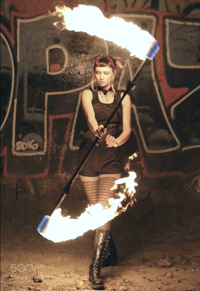 Canon EOS 6D sample photo. Flaming twirling photography
