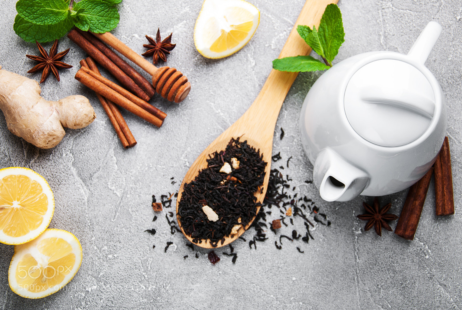 Nikon D90 sample photo. Tea with lemon, mint photography