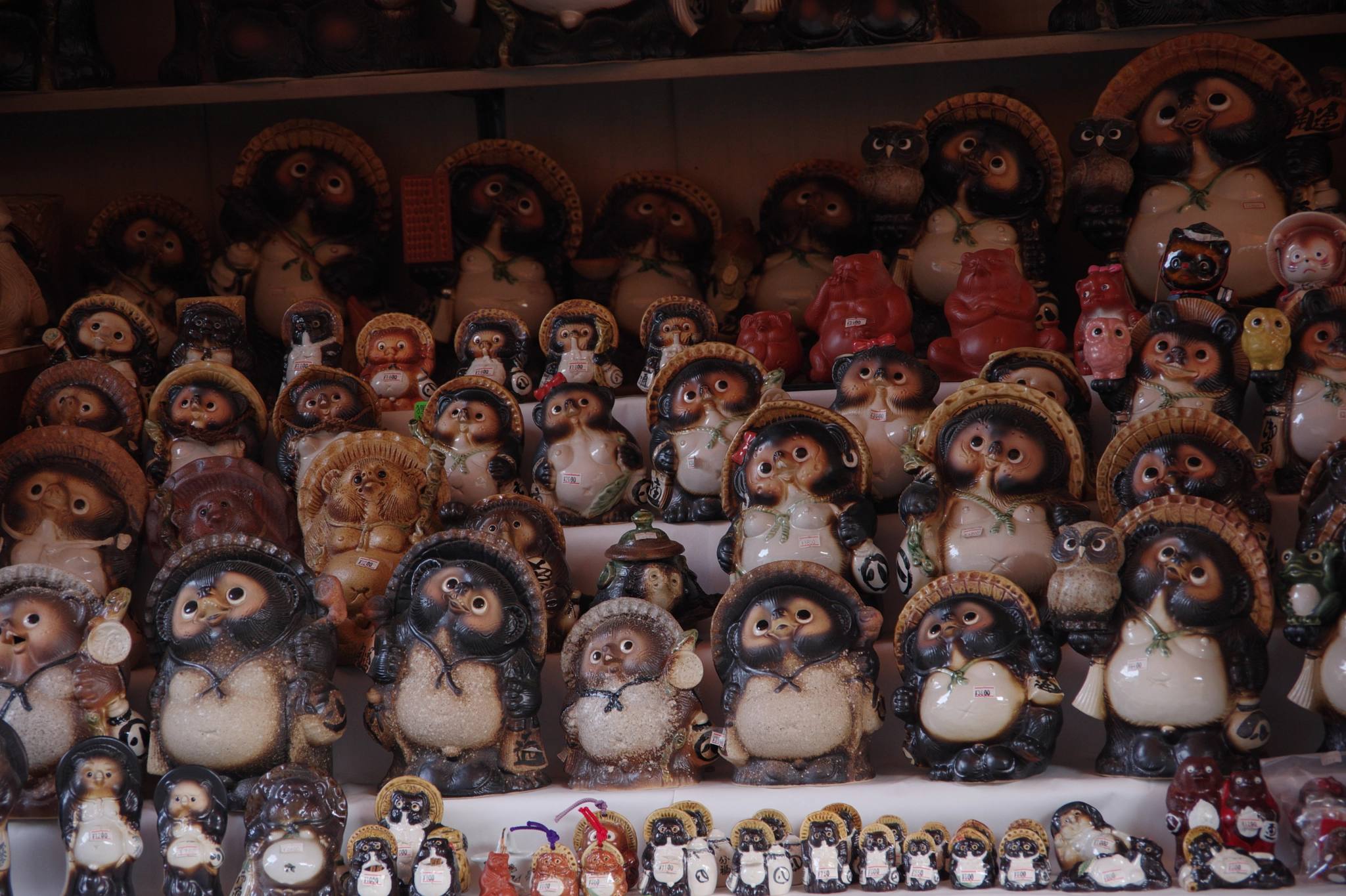 Pentax K-70 sample photo. So many raccoon dog pottery photography
