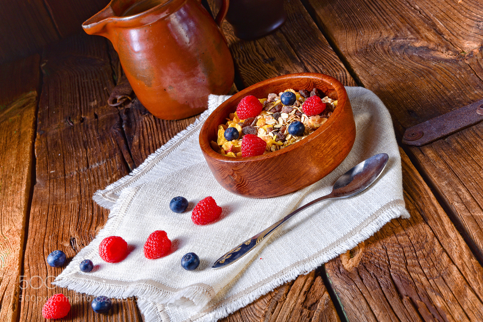 Nikon D810 sample photo. Rustic muesli breakfast with photography