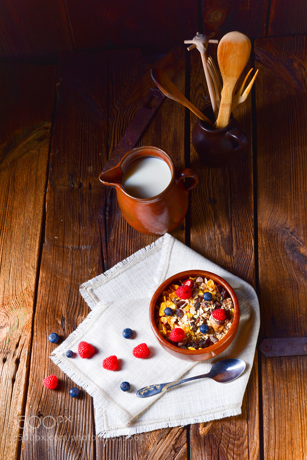 Nikon D810 sample photo. Rustic muesli breakfast with photography