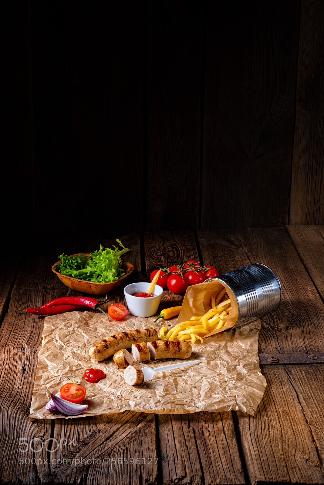 Nikon D810 sample photo. Rustic bratwurst with pommes photography