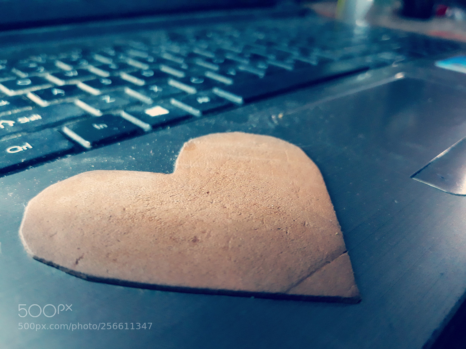 Samsung Galaxy J5 sample photo. Heart on laptop photography