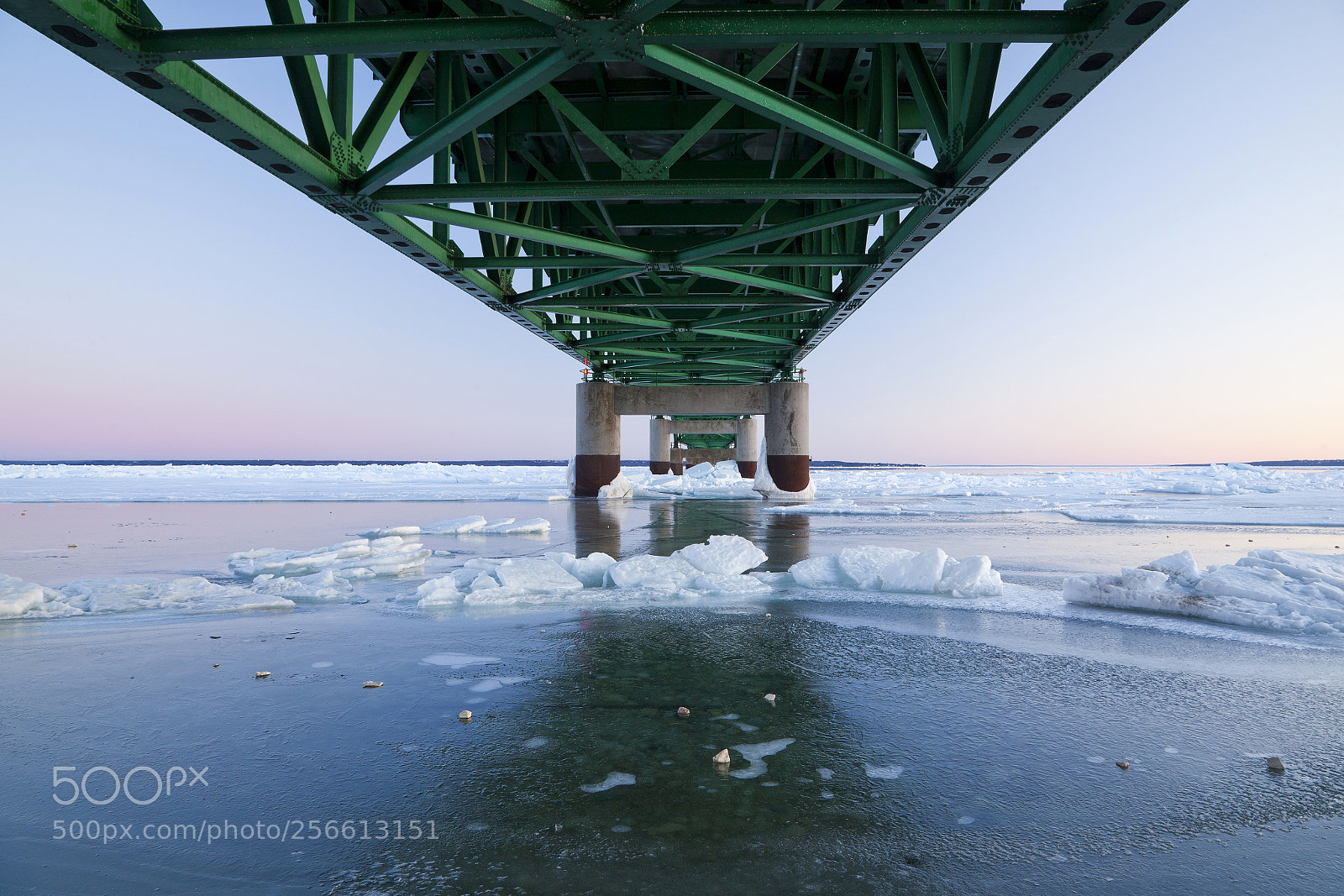 Canon EOS 5D Mark II sample photo. Underneath the mackinac bridge photography