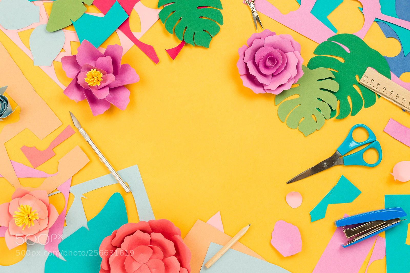 Nikon D610 sample photo. Various stationary supplies, colored photography