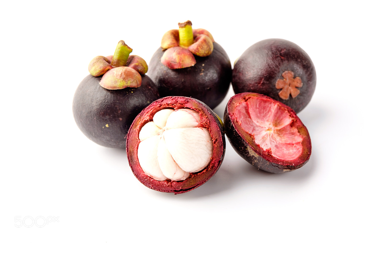 Fujifilm X-T10 sample photo. Fresh mangosteen on white photography