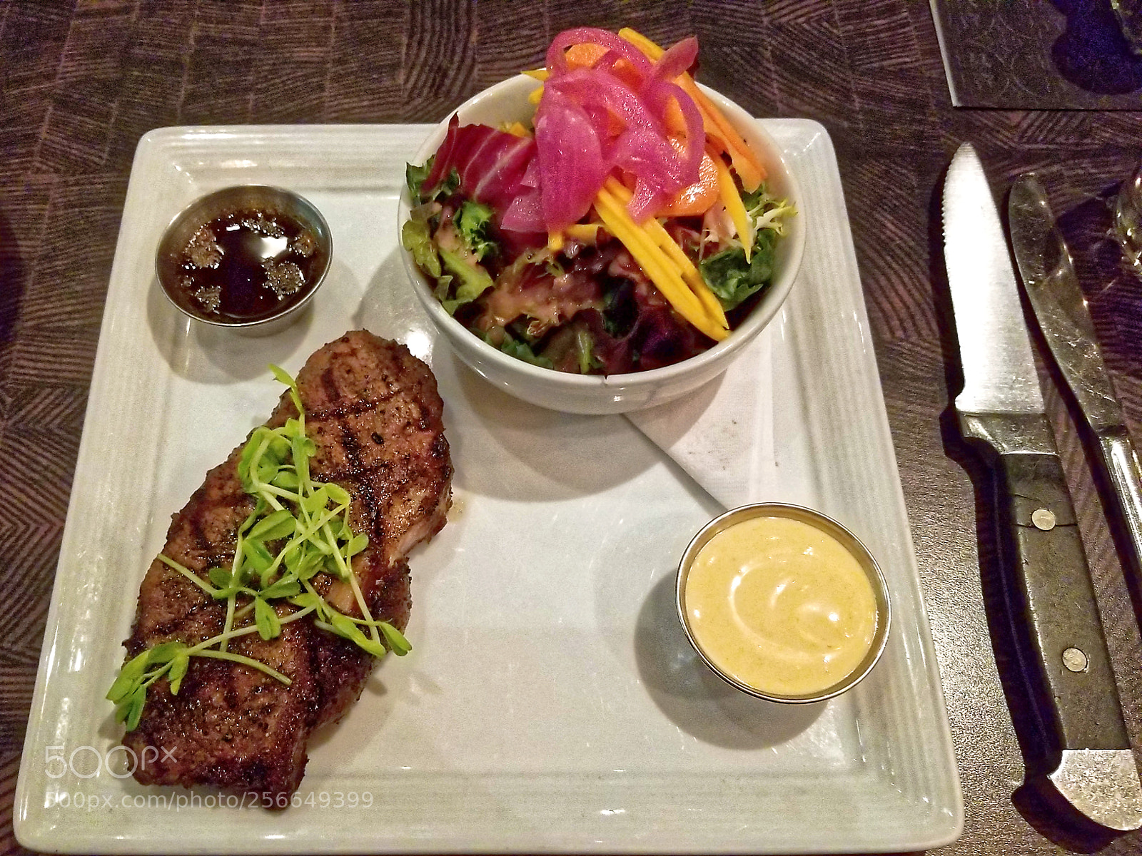 Samsung Galaxy S8 sample photo. Steak and salad photography