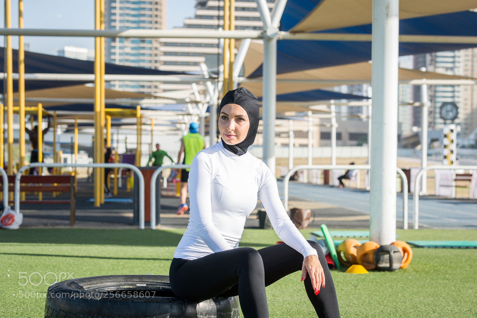 Nikon D610 sample photo. Arabian woman training outdoors photography