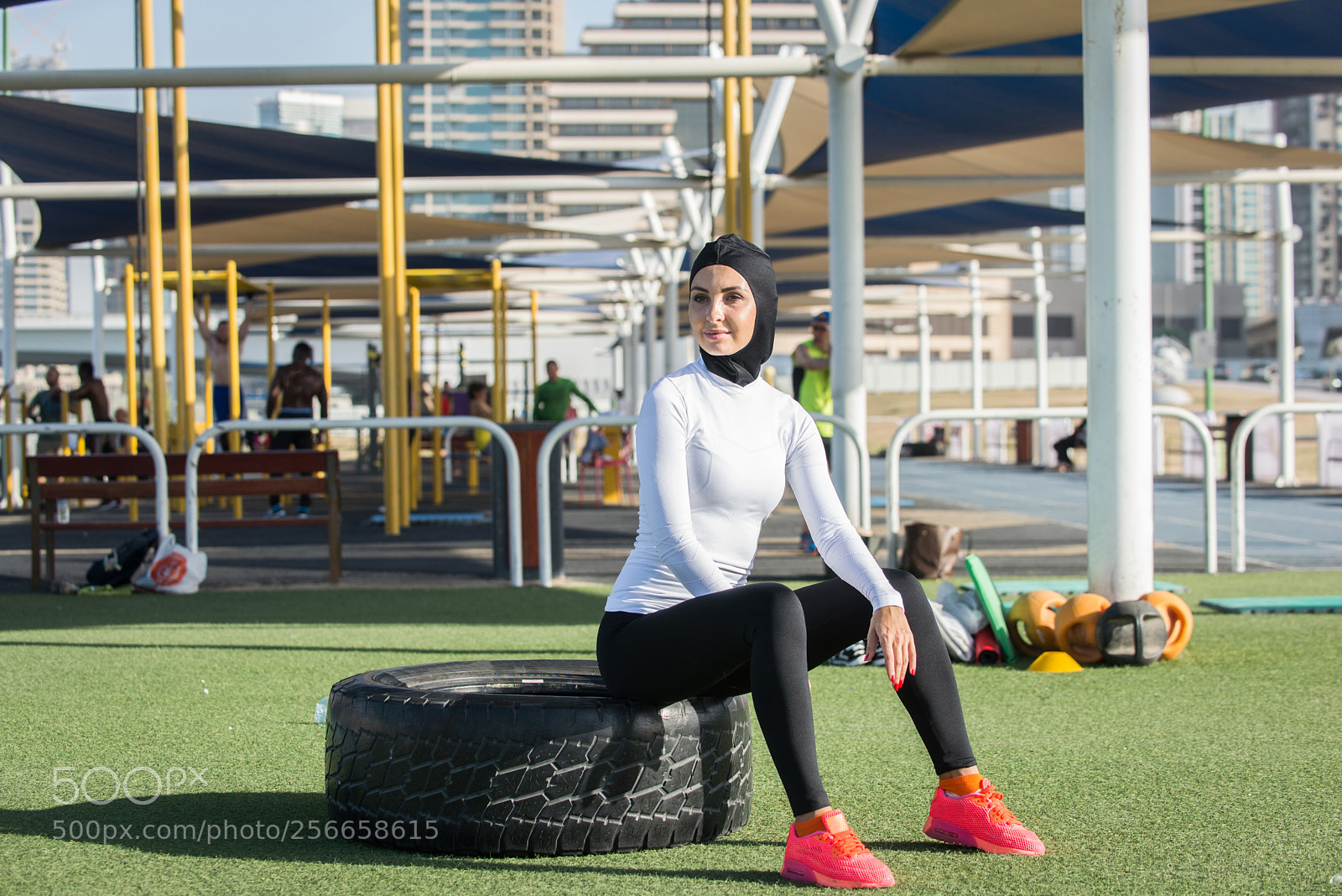 Nikon D610 sample photo. Arabian woman training outdoors photography