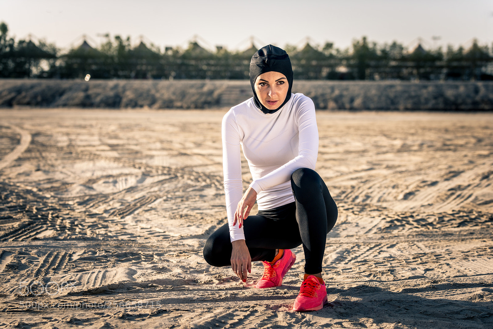 Nikon D610 sample photo. Arabian woman training outdoors photography