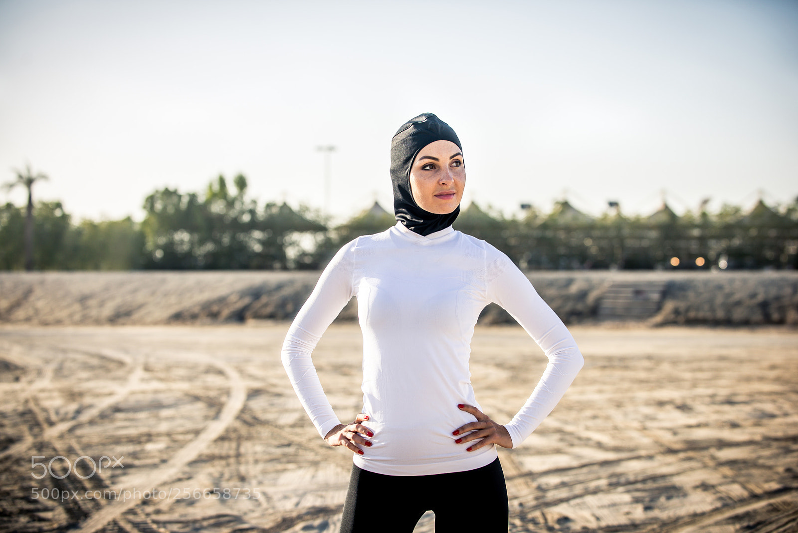 Nikon D610 sample photo. Arabian woman training outdoors photography