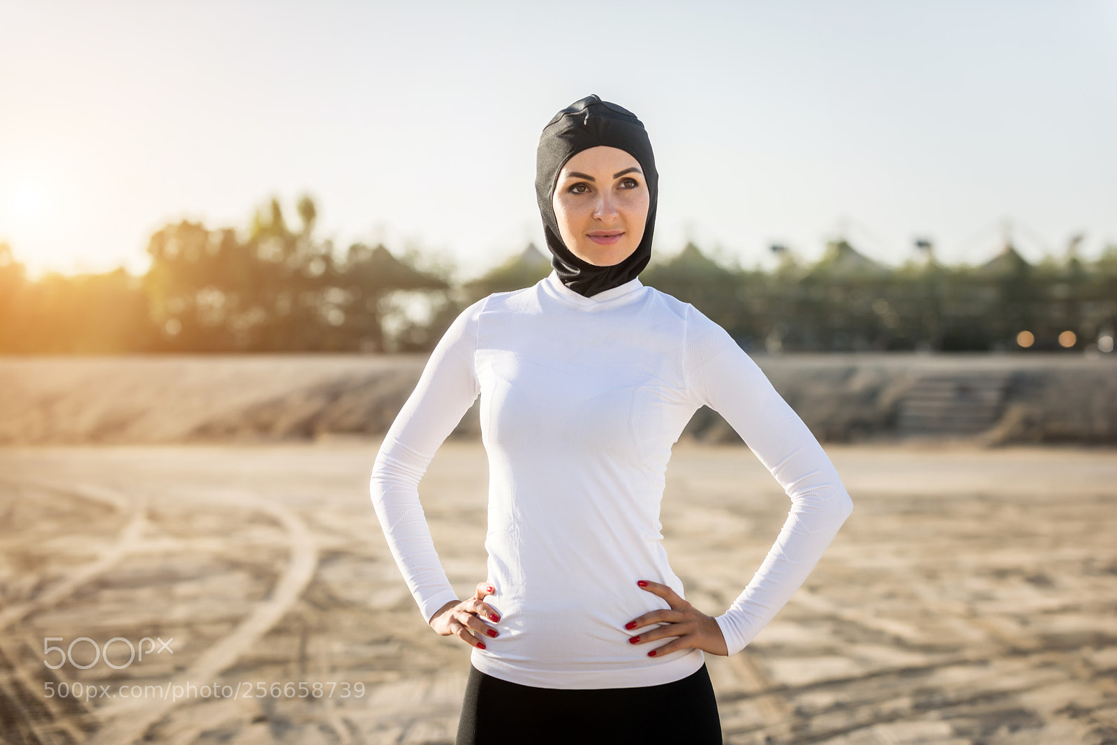 Nikon D610 sample photo. Arabian woman training outdoors photography