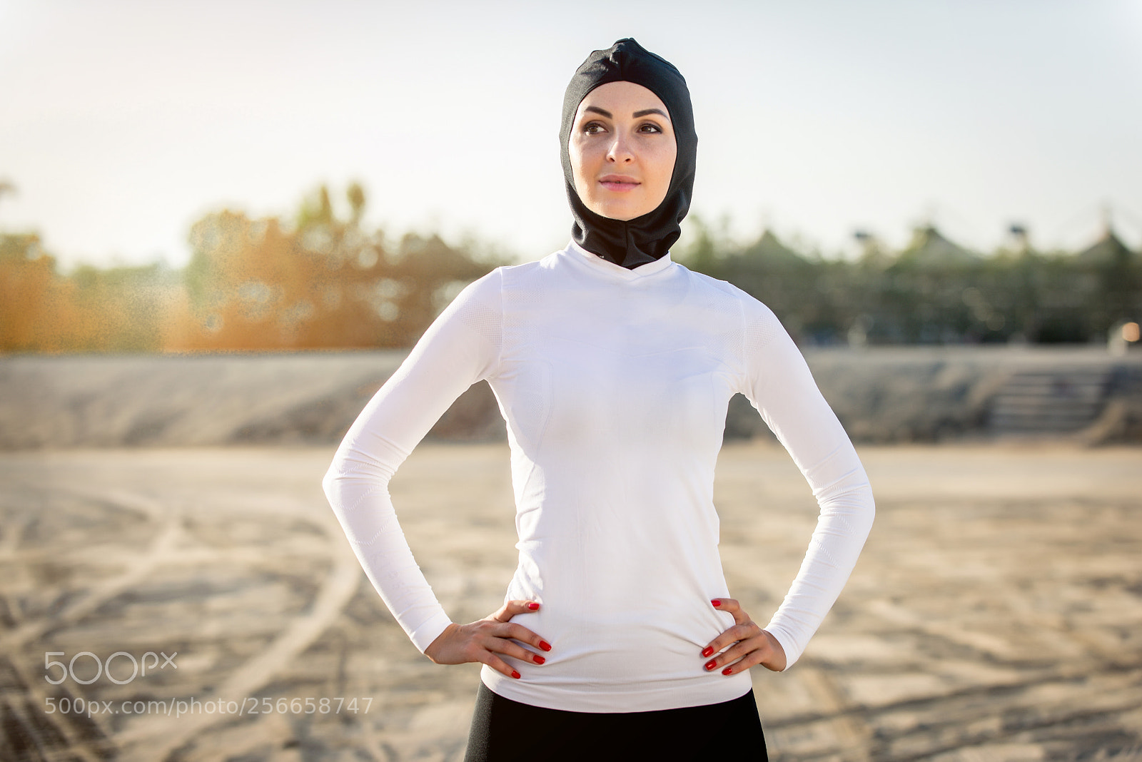 Nikon D610 sample photo. Arabian woman training outdoors photography