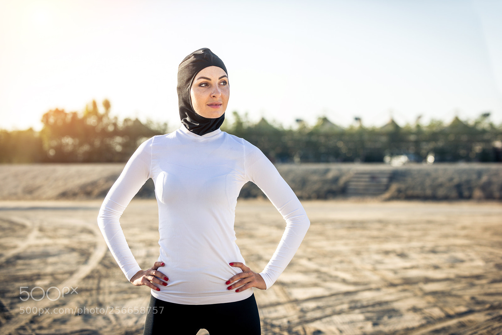 Nikon D610 sample photo. Arabian woman training outdoors photography