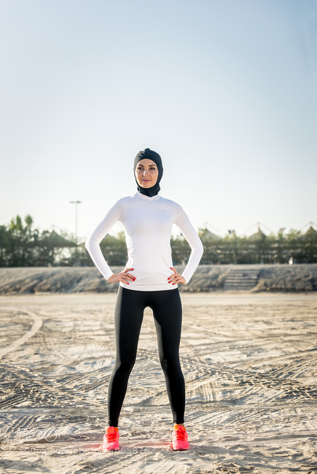Nikon D610 sample photo. Arabian woman training outdoors photography