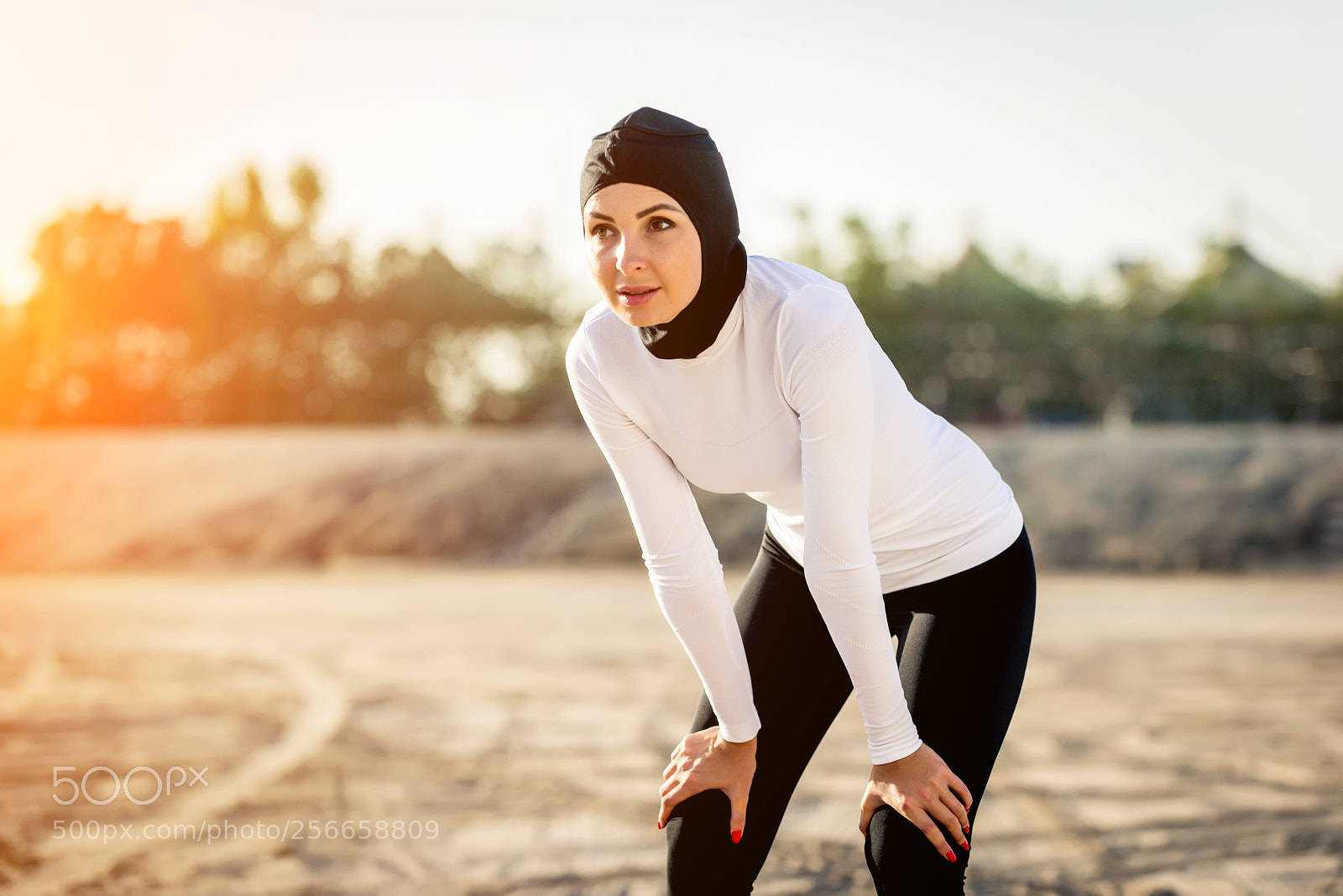 Nikon D610 sample photo. Arabian woman training outdoors photography