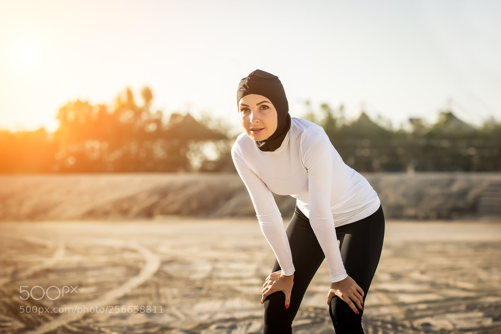 Nikon D610 sample photo. Arabian woman training outdoors photography