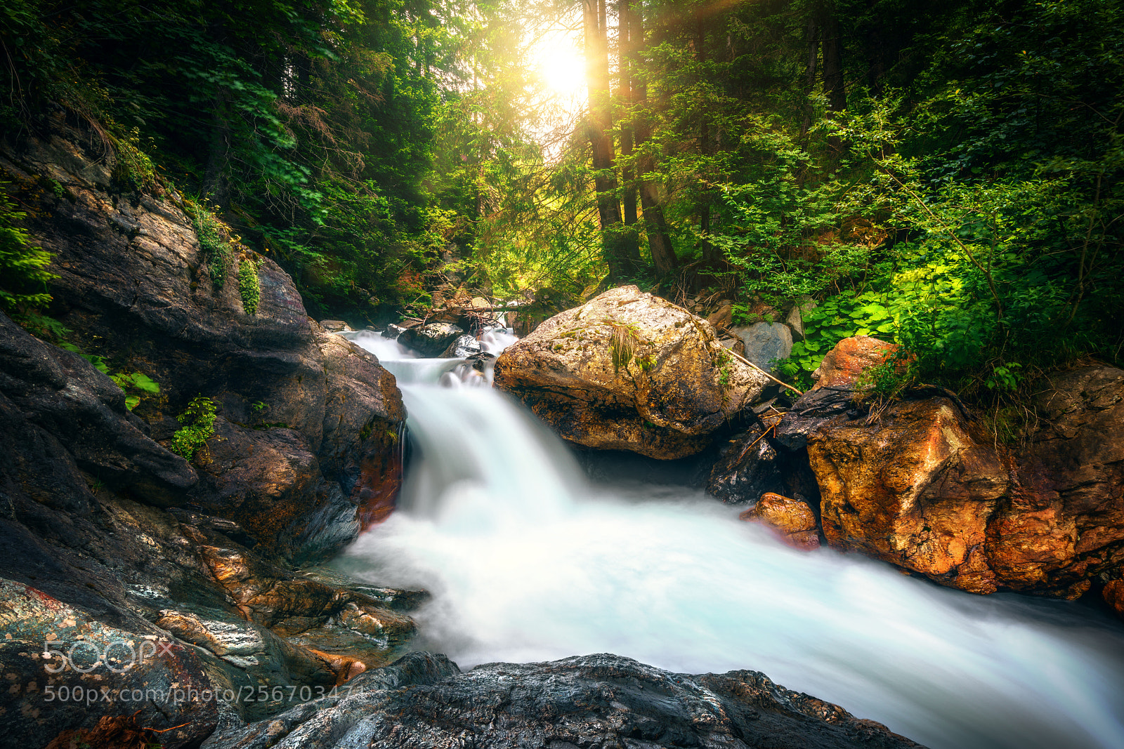 Sony a7R II sample photo. Waterfall graubünden photography