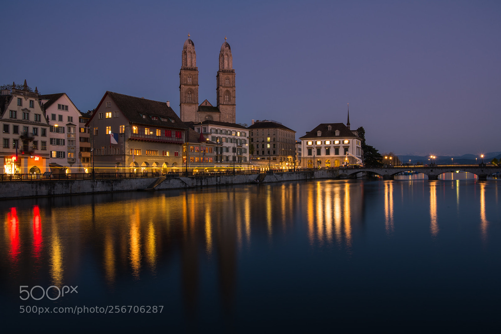Nikon D750 sample photo. Zurich after sunset photography