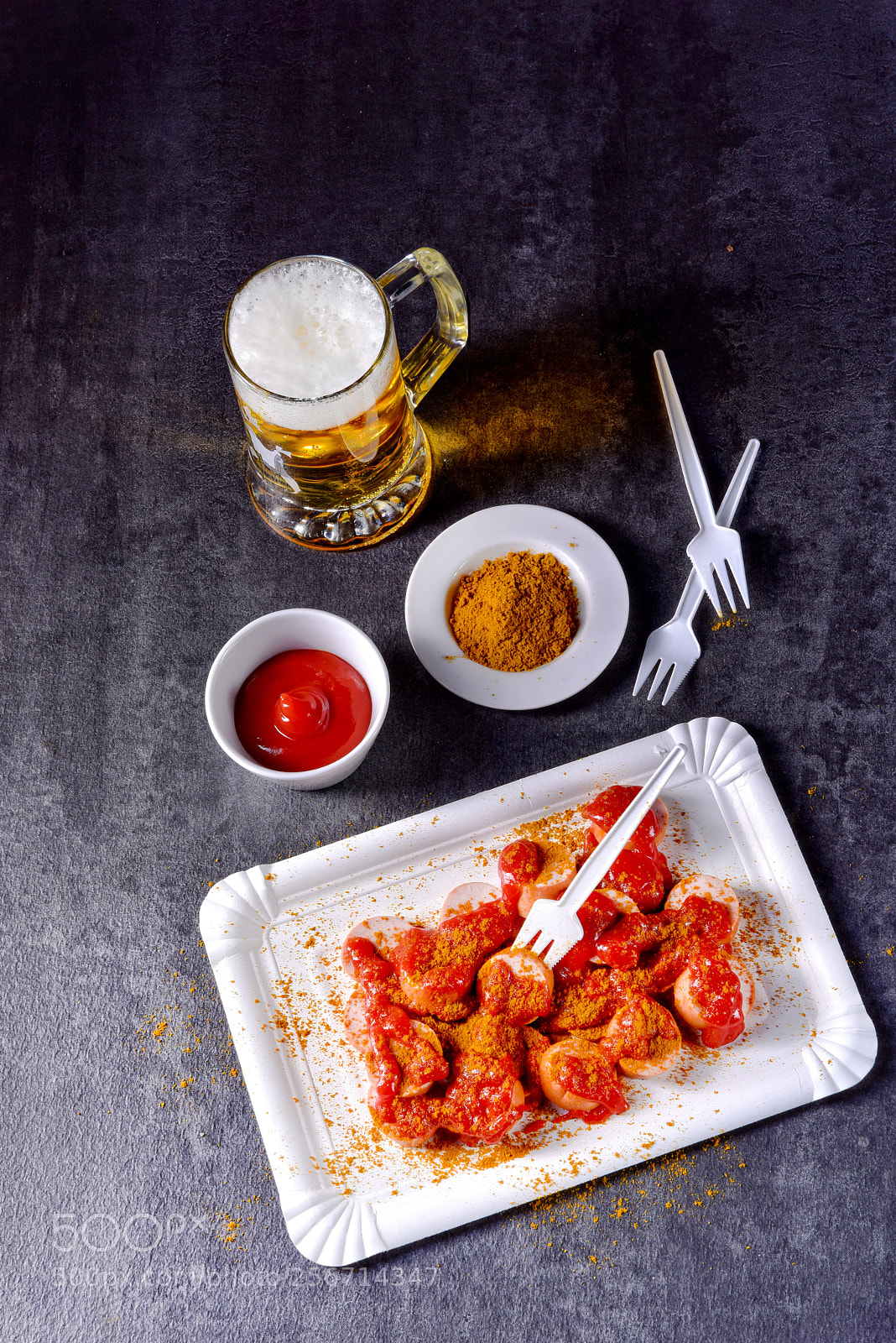 Nikon D810 sample photo. Curry bockwurst with beer photography