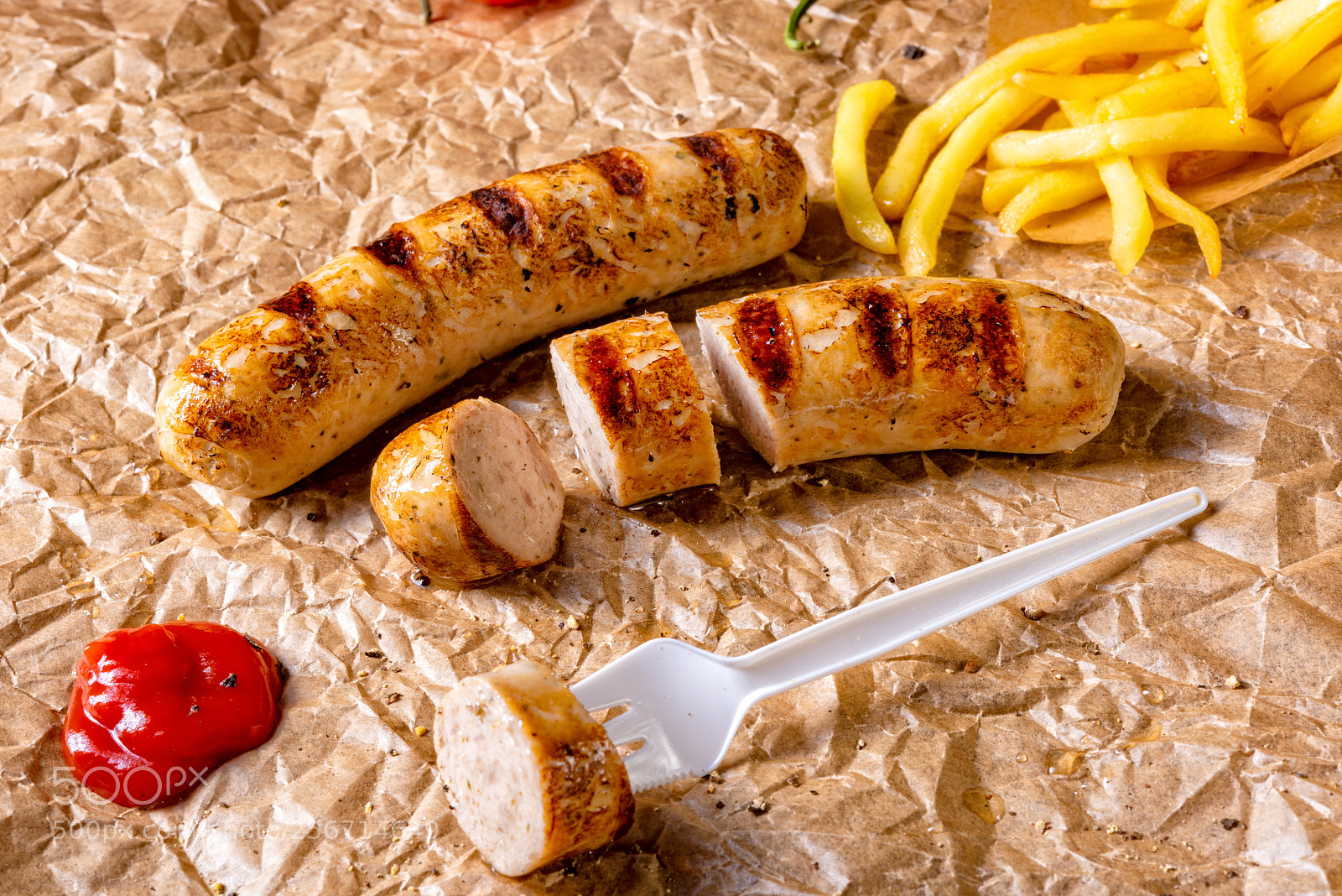 Nikon D810 sample photo. Rustic bratwurst with pommes photography
