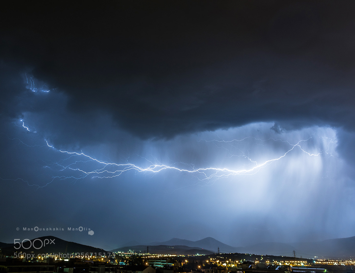 Nikon D750 sample photo. Horizontal lightning  in greece photography