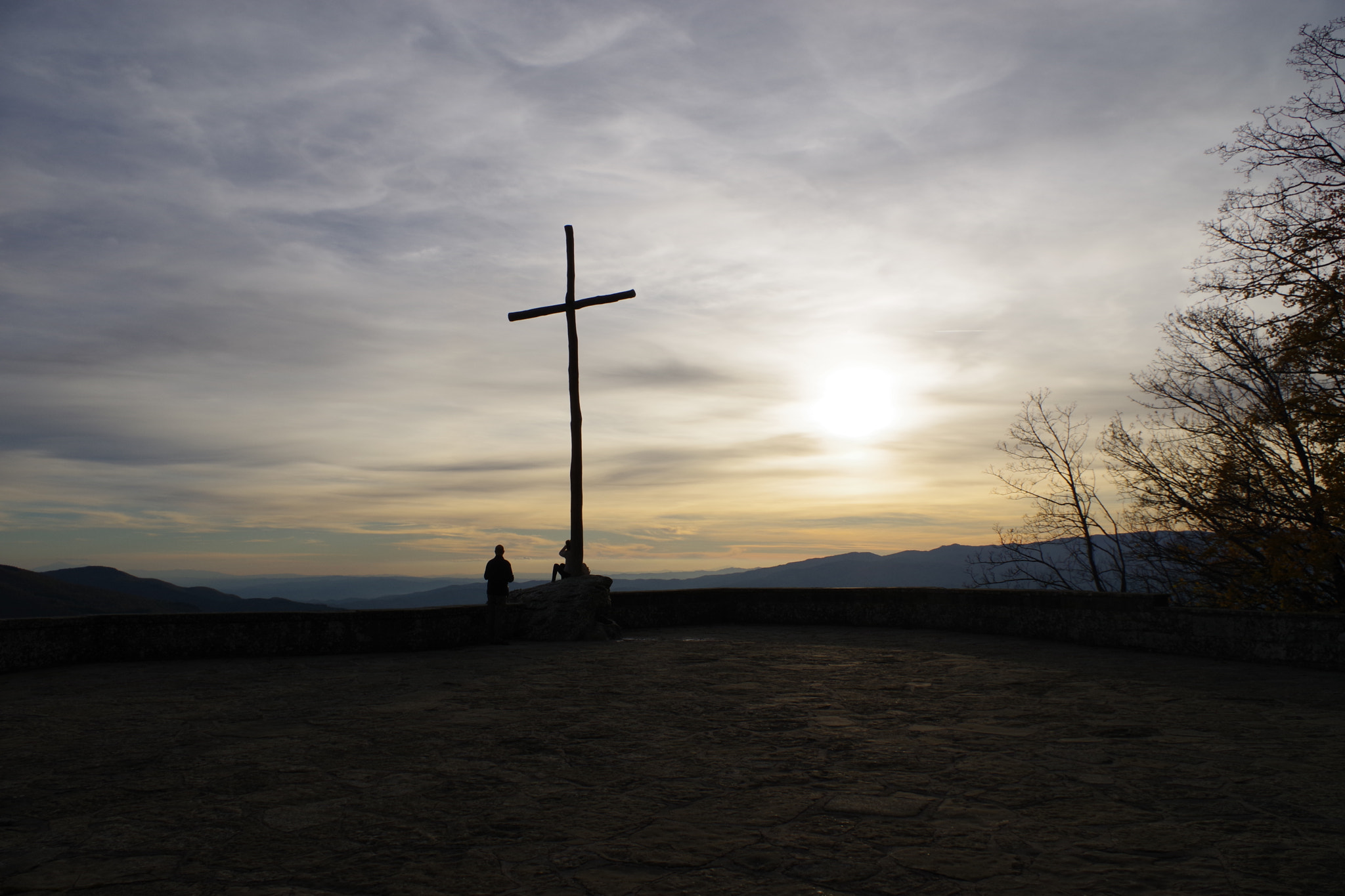 Pentax K-70 sample photo. Sunset in mountain monastery photography