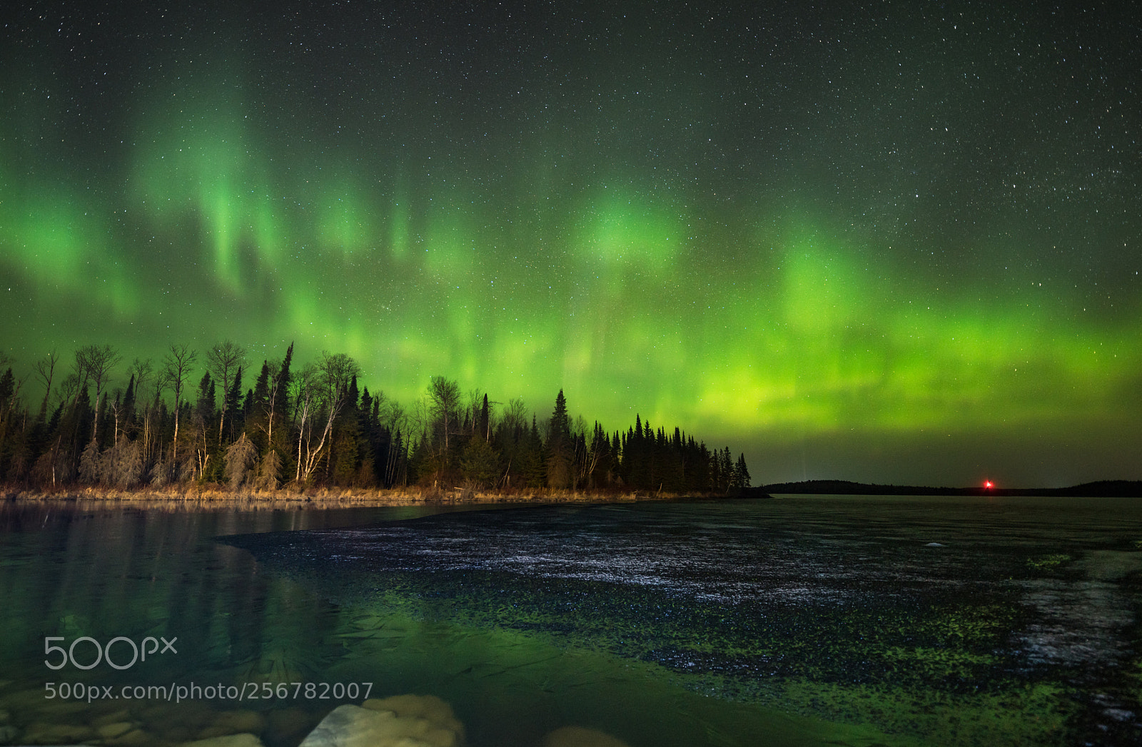 Sony a7R III sample photo. Northern lights, red lake photography