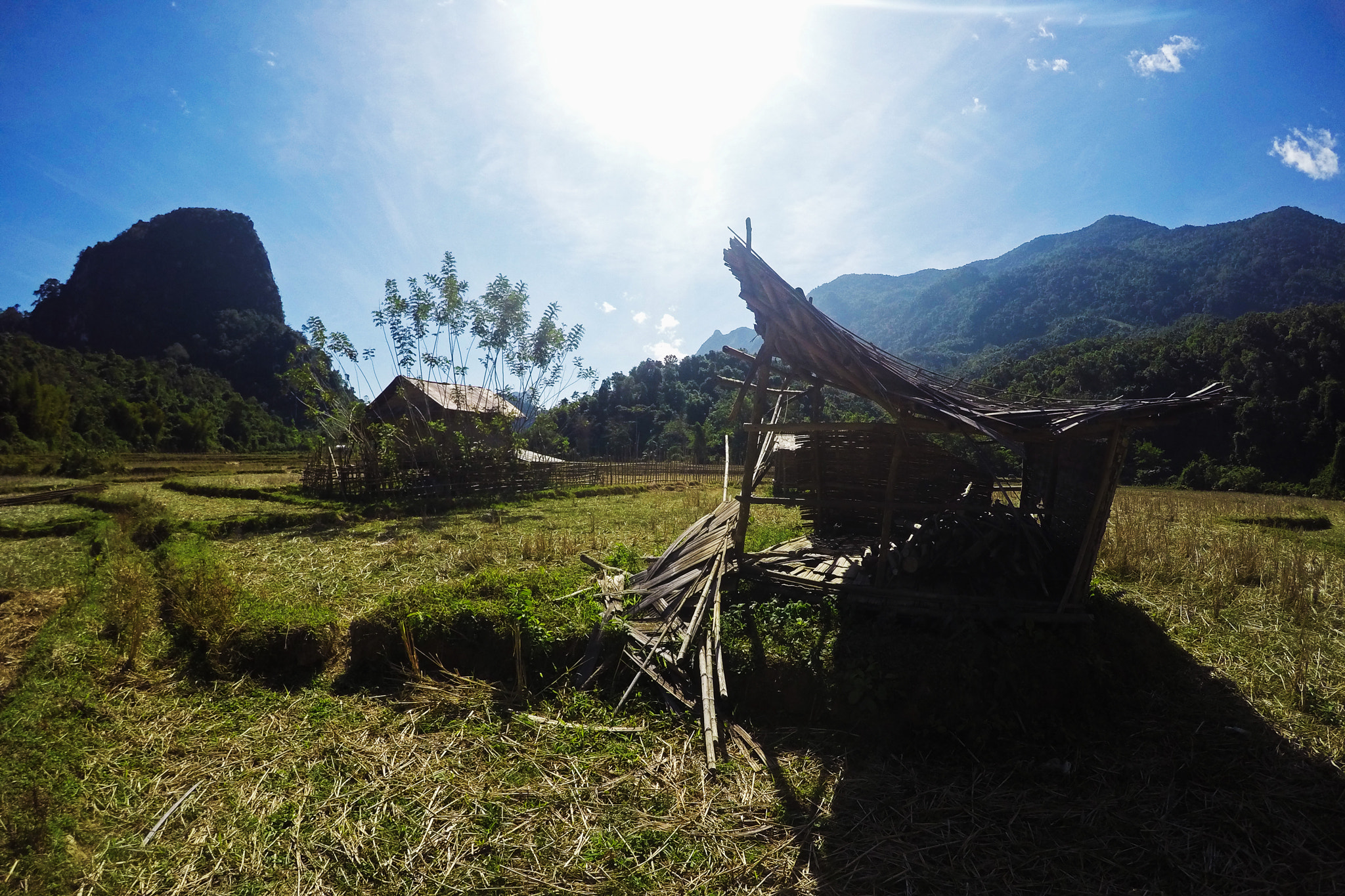 GoPro HERO4 Silver sample photo. Rice field in the north of laos photography