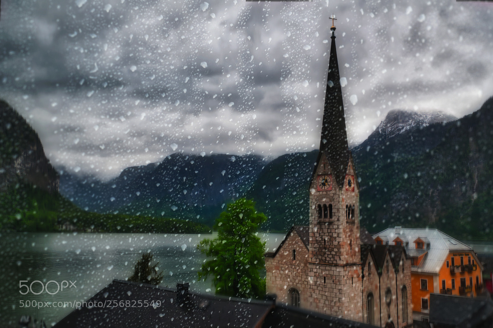 Nikon D5000 sample photo. Hallstatt con lluvia photography
