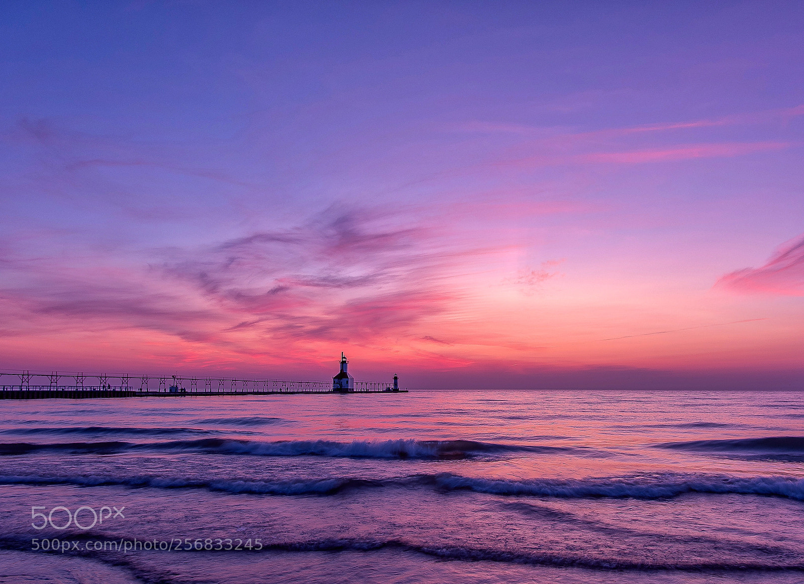 Nikon D500 sample photo. Sunset on lake michigan photography