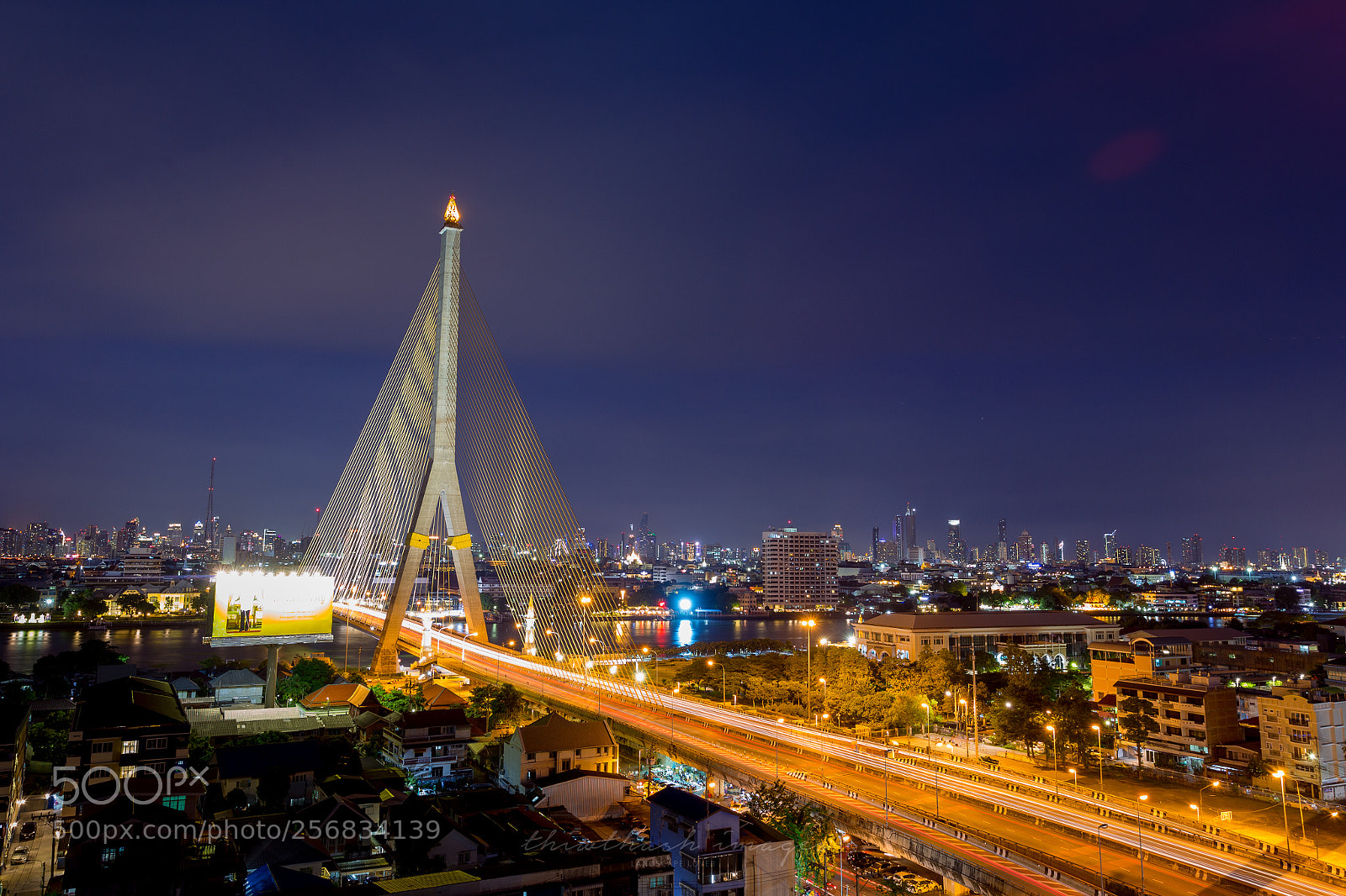 Canon EOS 6D sample photo. Rama 8 bridge night photography