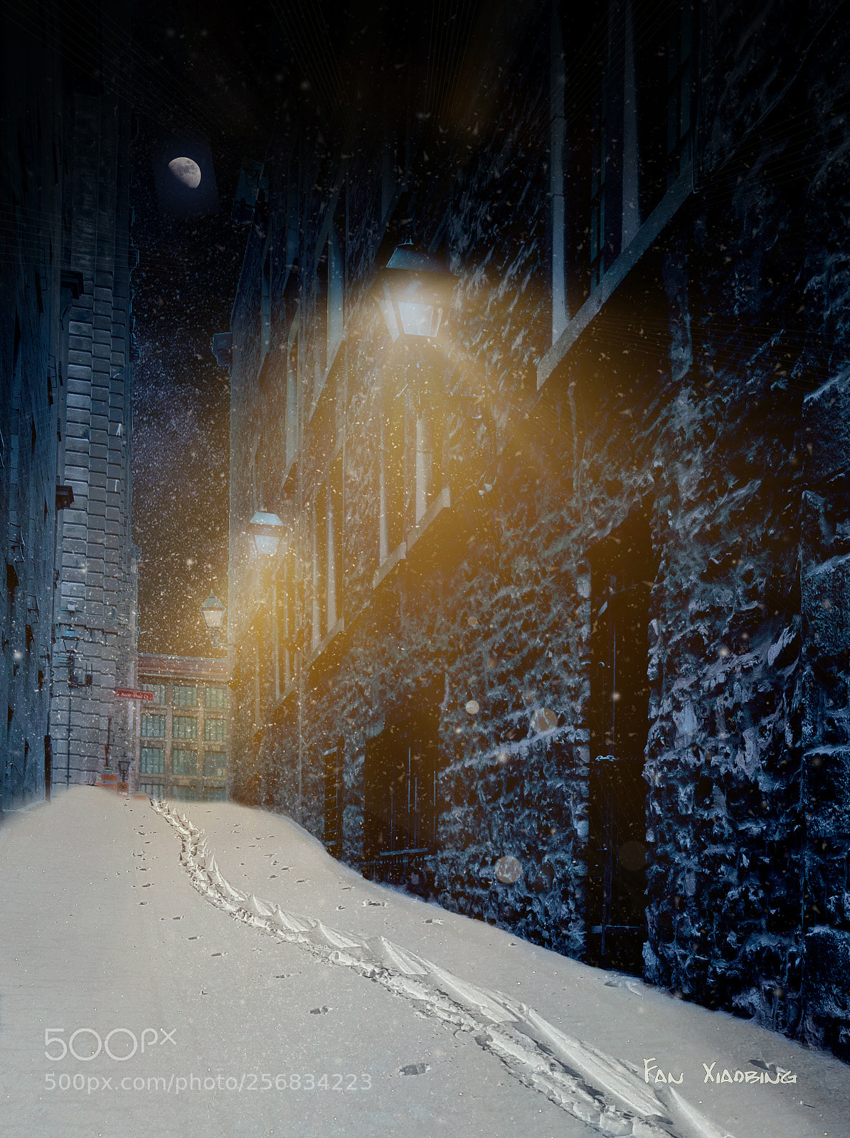 Samsung Galaxy S8 sample photo. Snowy night photography