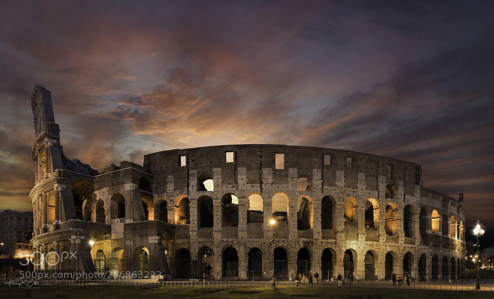 Nikon D810 sample photo. Sunset at roman colesseum photography