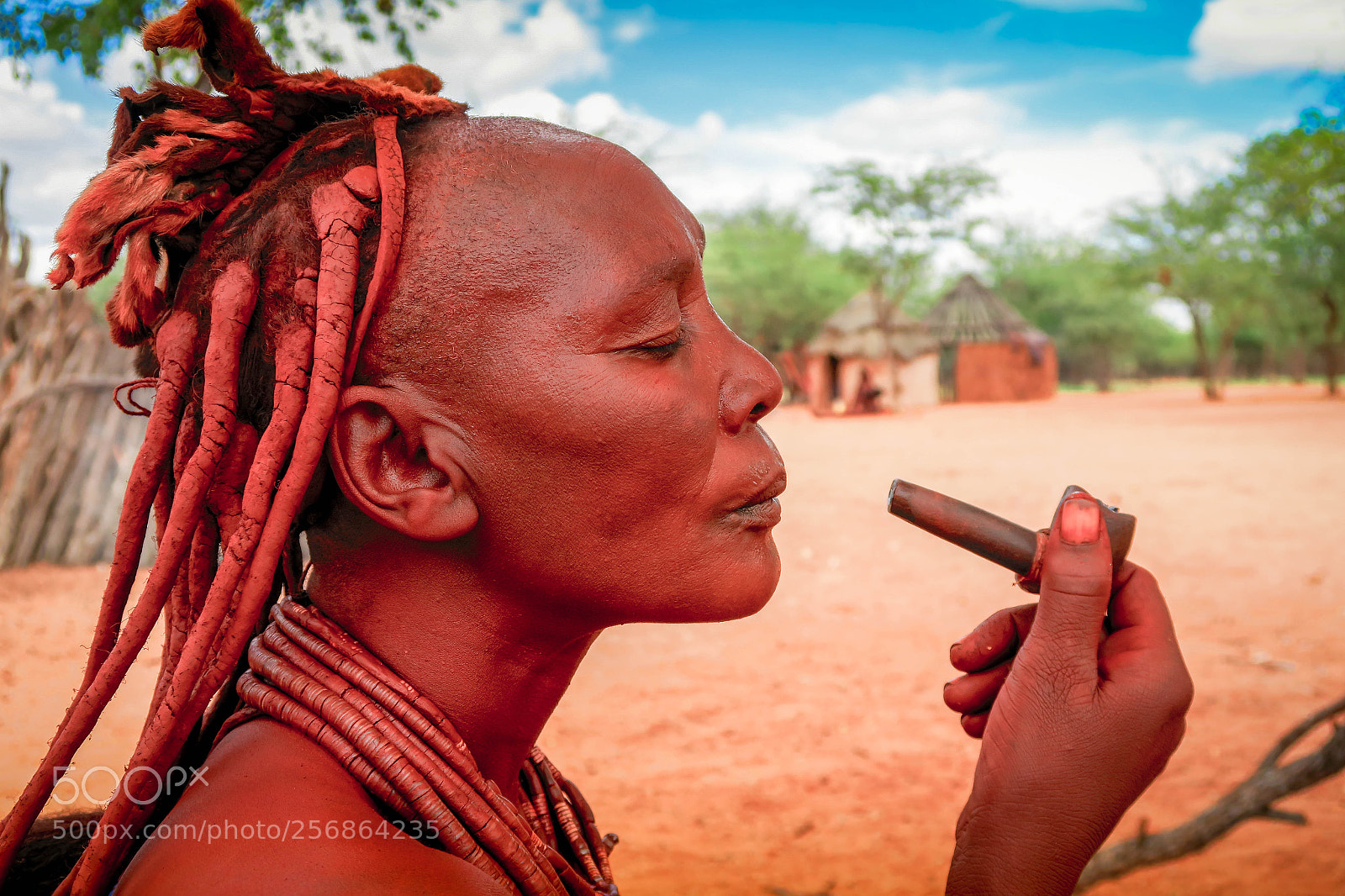 Canon PowerShot G7 X sample photo. Himba lady smoking pipe photography