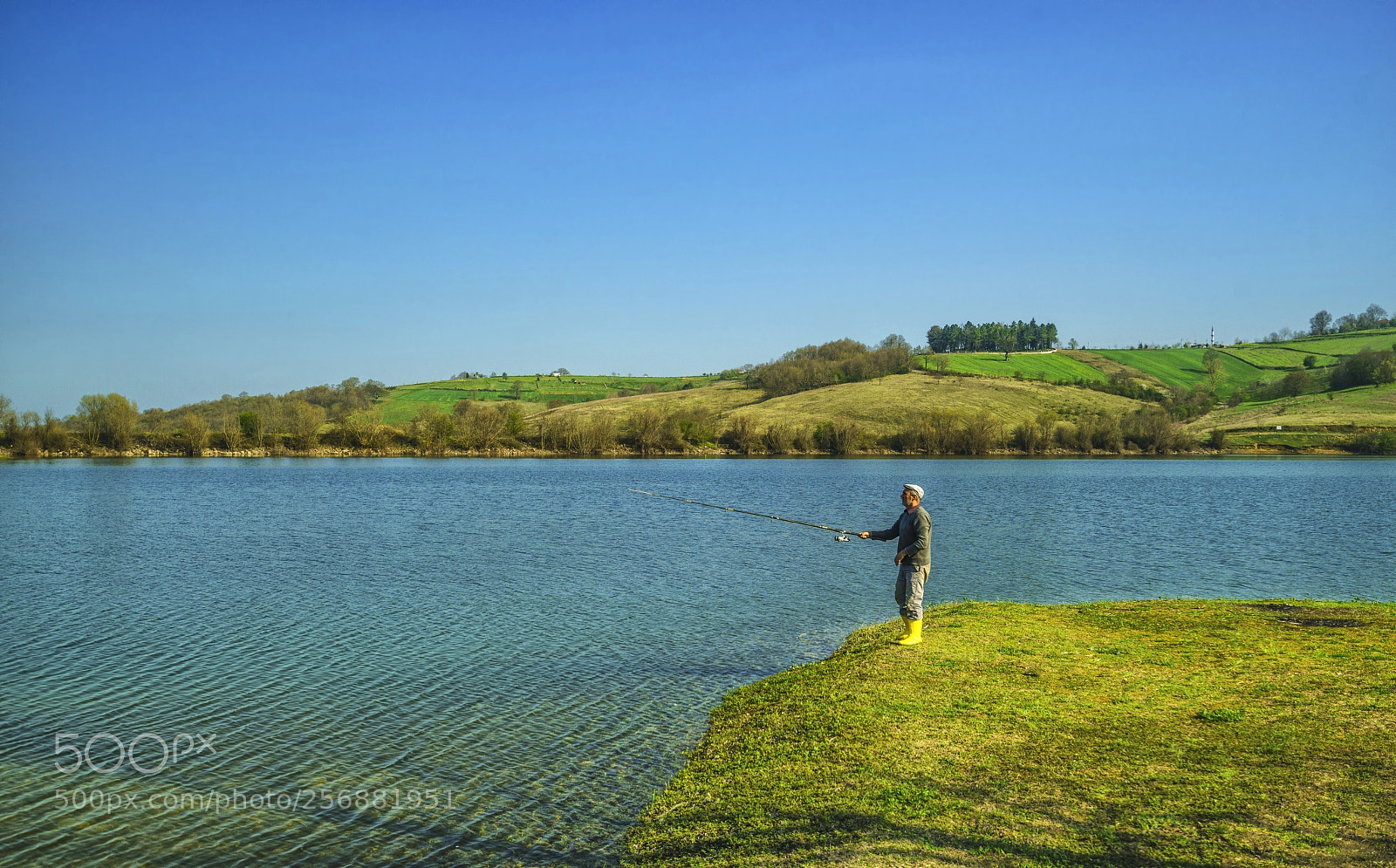Sony a7R II sample photo. Small lake and fisherman.. photography