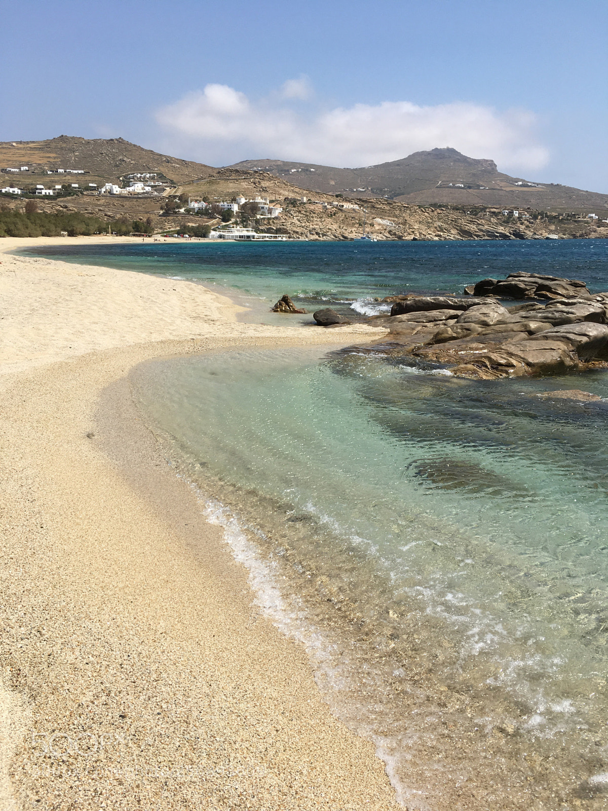 Apple iPhone SE sample photo. Mykonian beach view photography