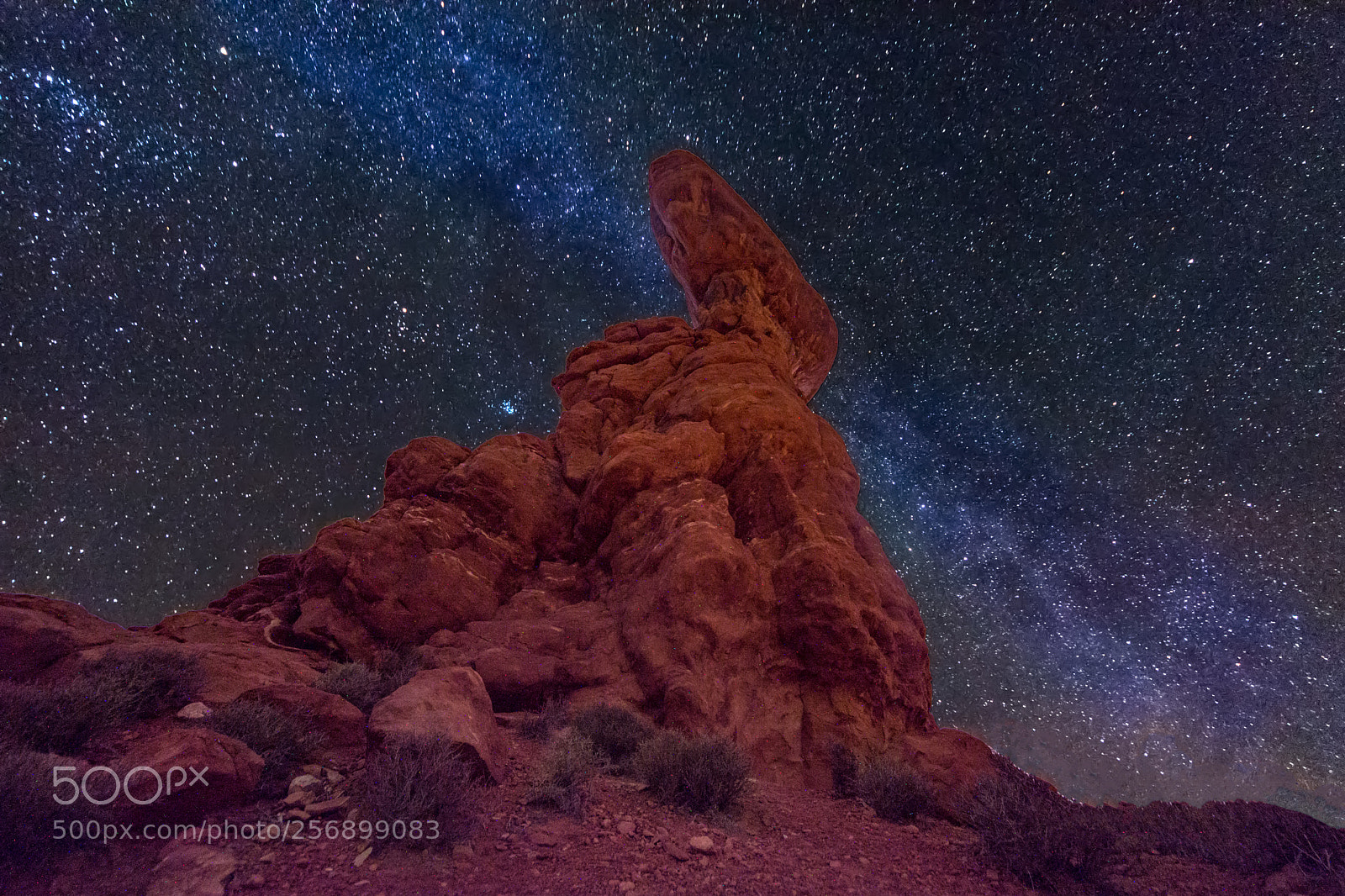 Nikon D7100 sample photo. Balanced rock winter milky photography