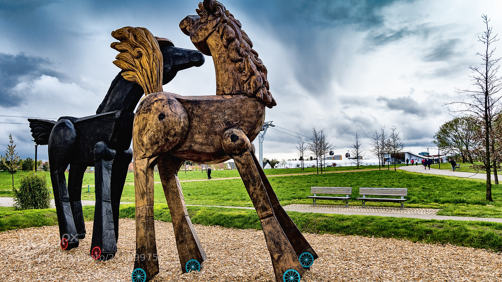 Sony ILCA-77M2 sample photo. Two wooden horses photography