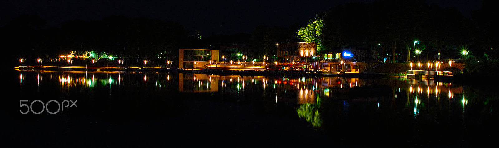 Nikon D3200 sample photo. Aasee bei nacht photography