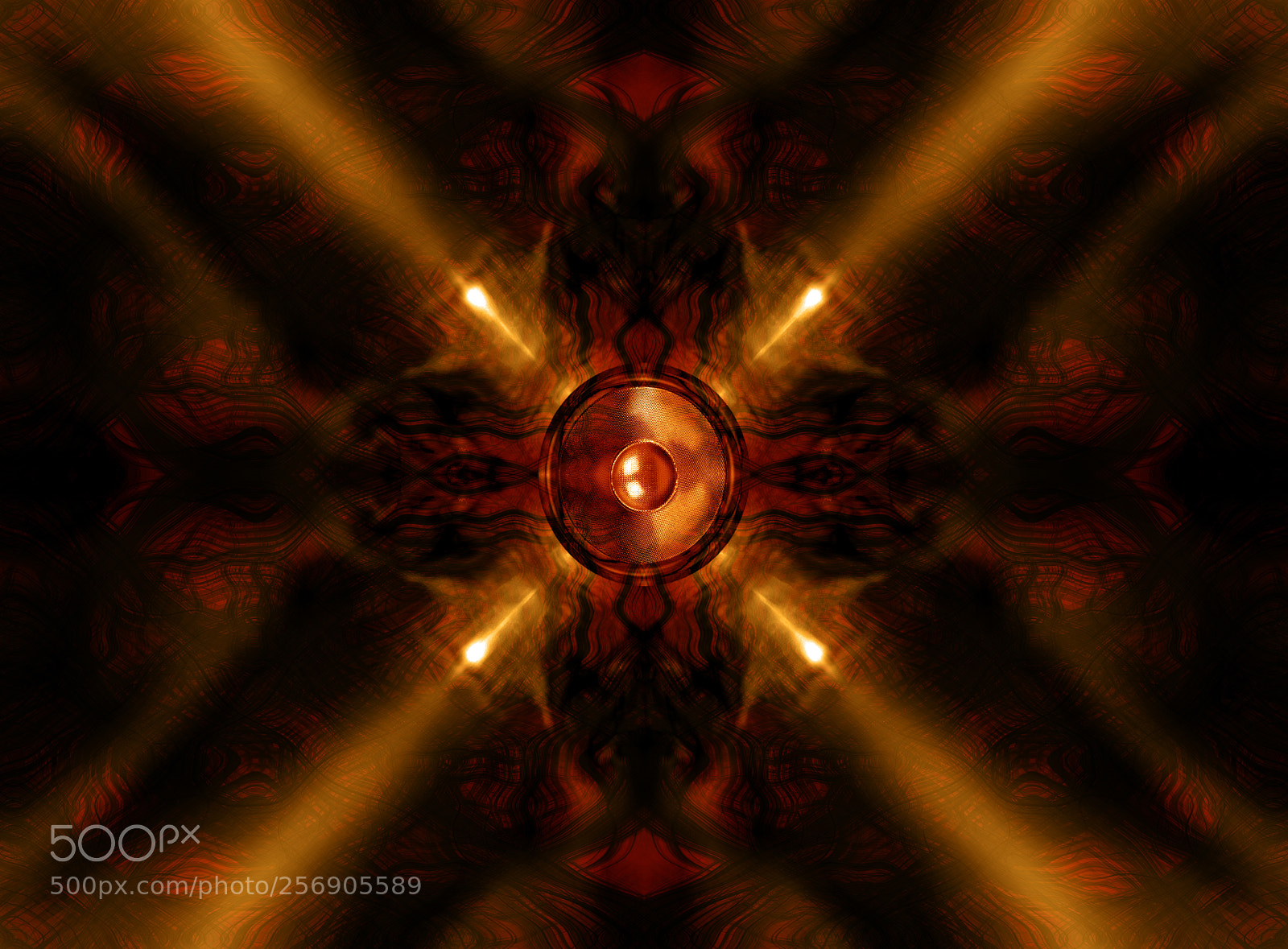 Canon EOS 40D sample photo. Gold kaleidoscope music speaker photography
