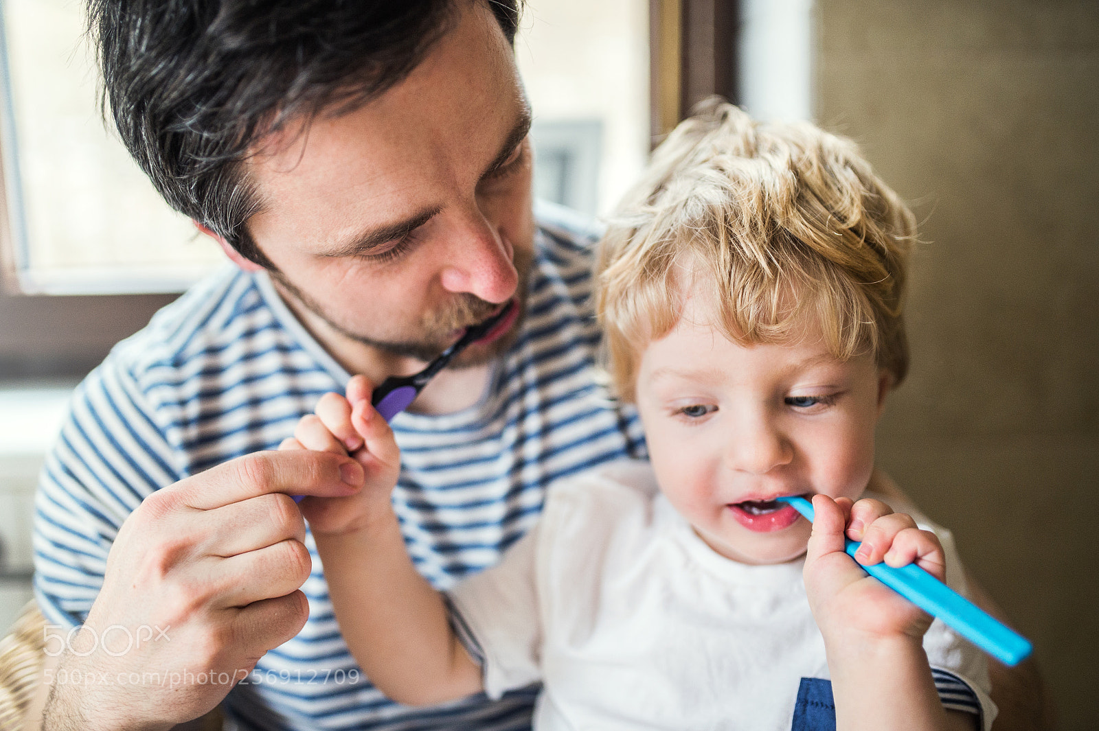 Nikon D4S sample photo. Father brushing his teeth photography