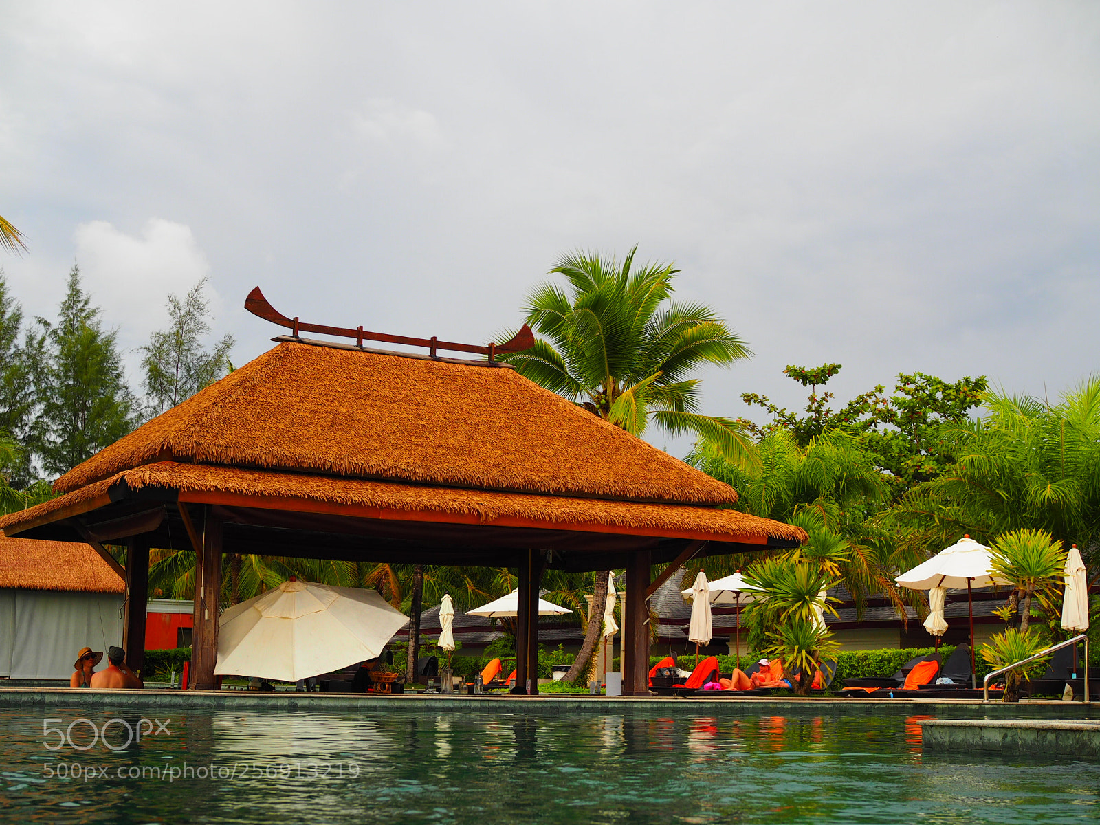 Olympus OM-D E-M10 sample photo. Poolside pagoda photography
