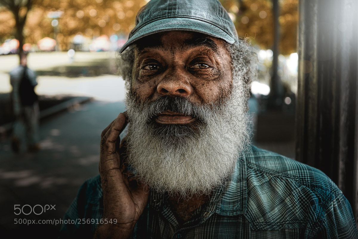Sony a6000 sample photo. Homeless man in the photography