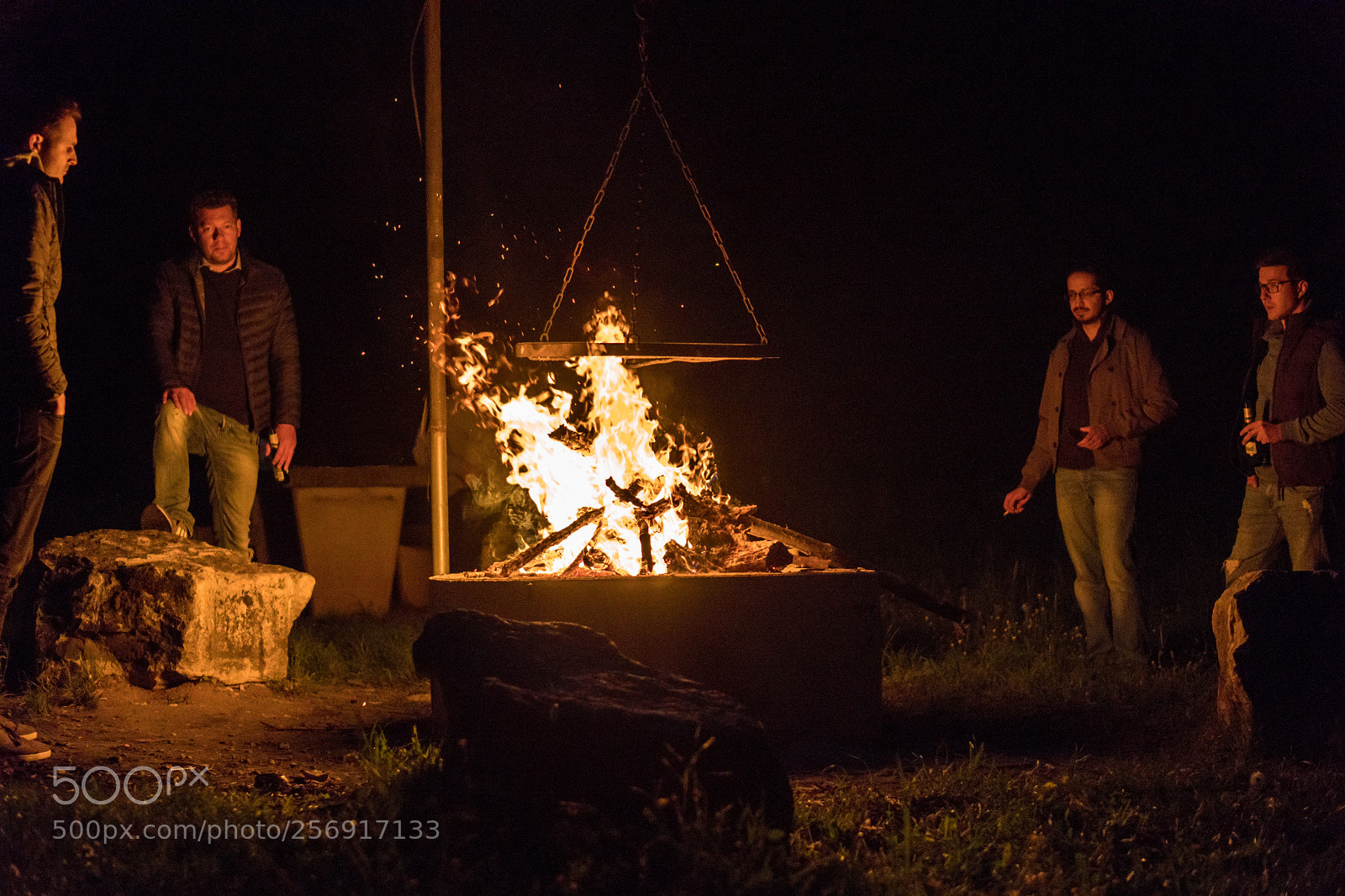 Sony a6300 sample photo. Bonfire with friends photography
