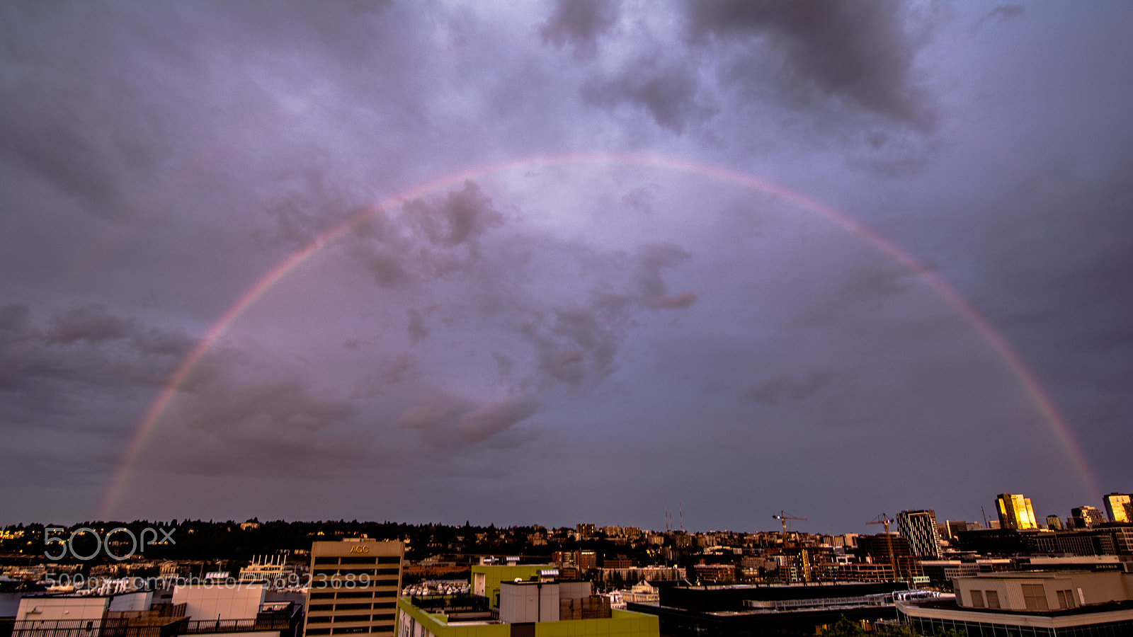 Nikon D5200 sample photo. Rainbow over seattle photography