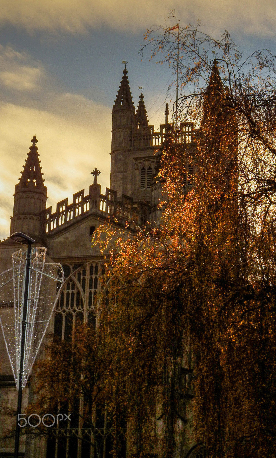 Pentax Optio WG-2 sample photo. Bath abbey winter sunset photography