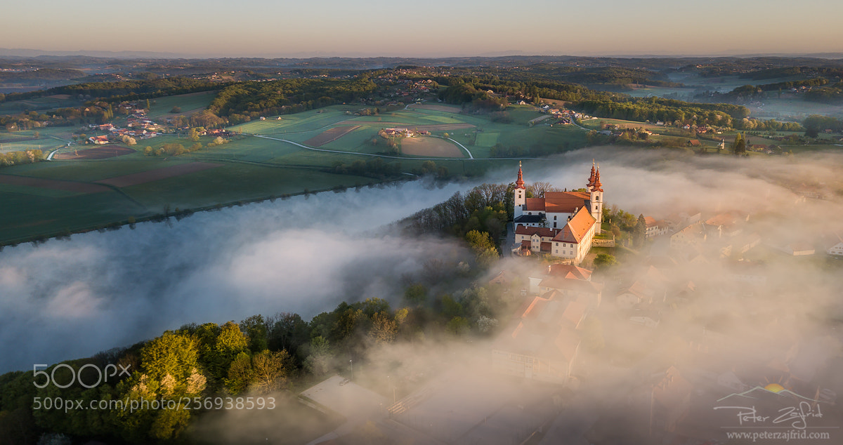 DJI FC220 sample photo. Above the foggy lake photography