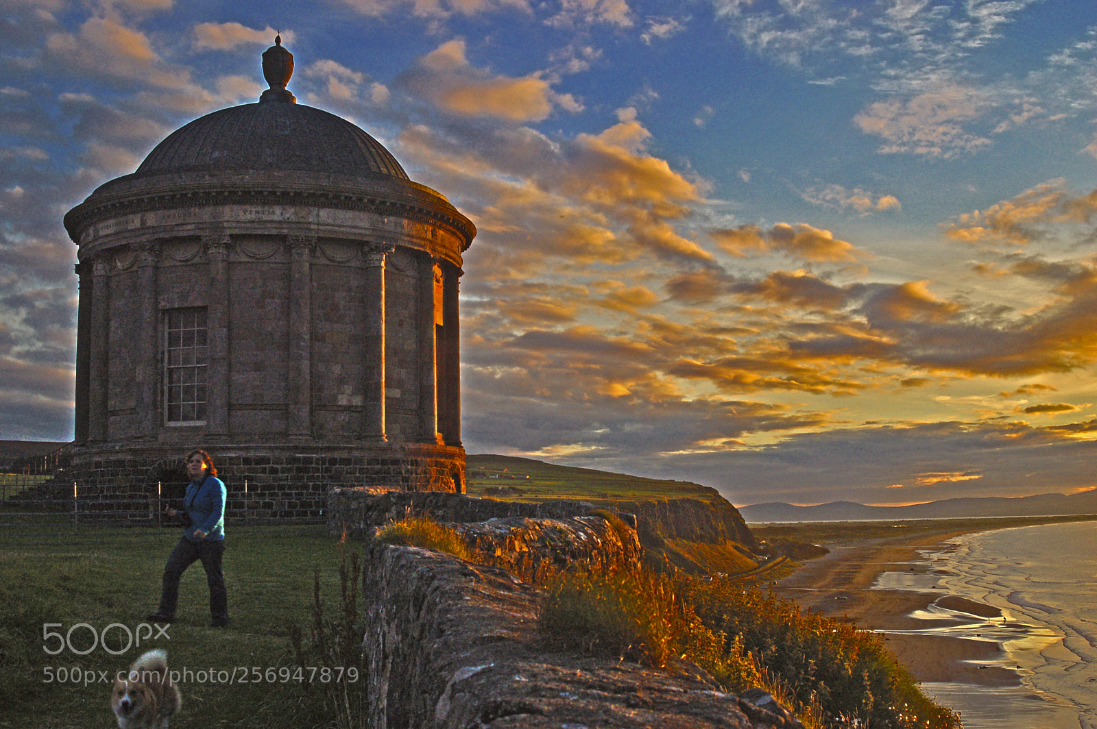 Nikon D50 sample photo. Mussenden temple sunset photography